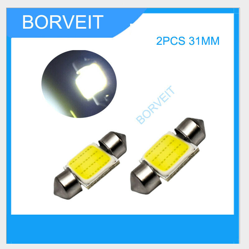 2x 31MM 3175 DE3175 White LED Interior Light Dome Trunk  License Plate Bulbs