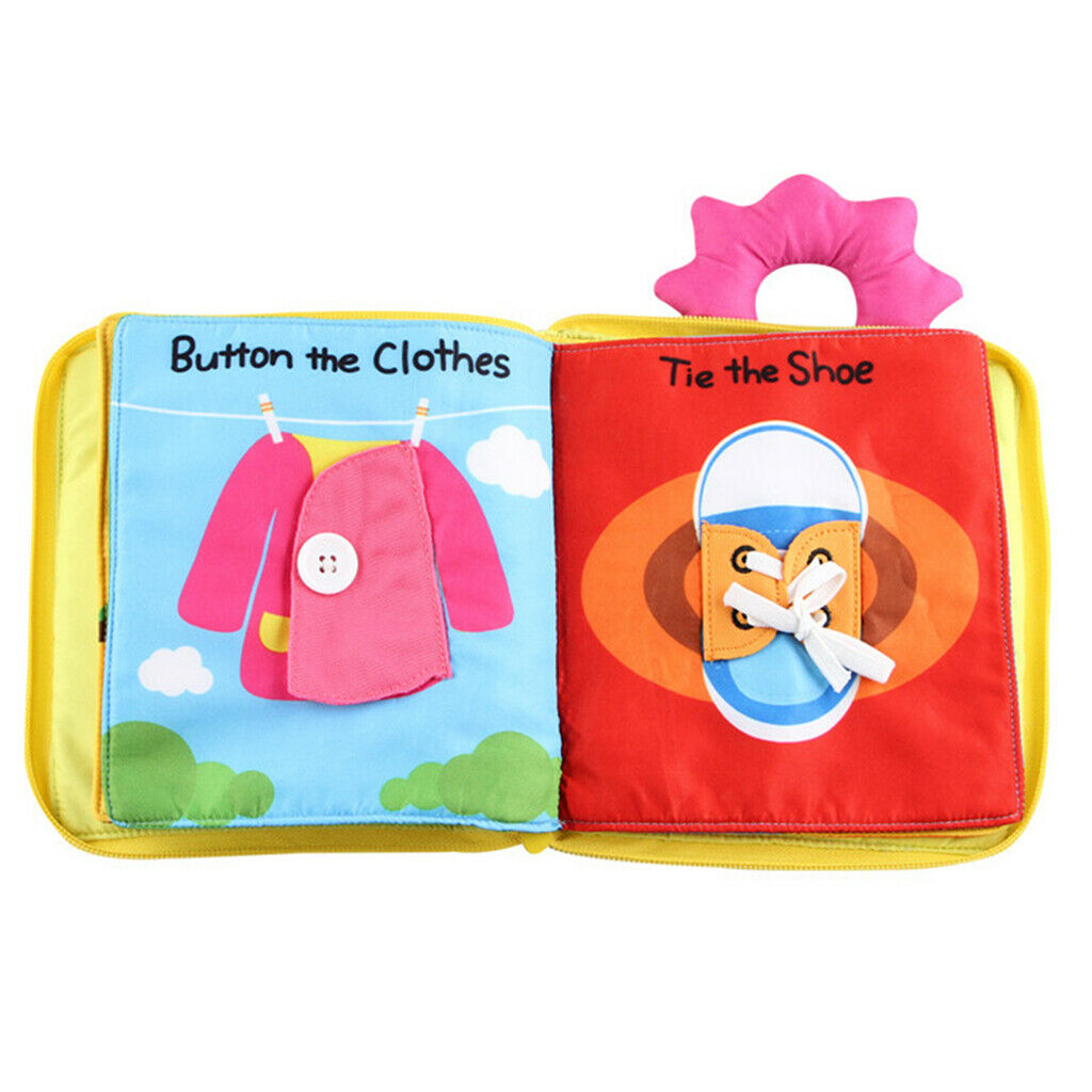 Kids Children Baby Soft Cloth Books Learning to Dress Tie Teaching Aids