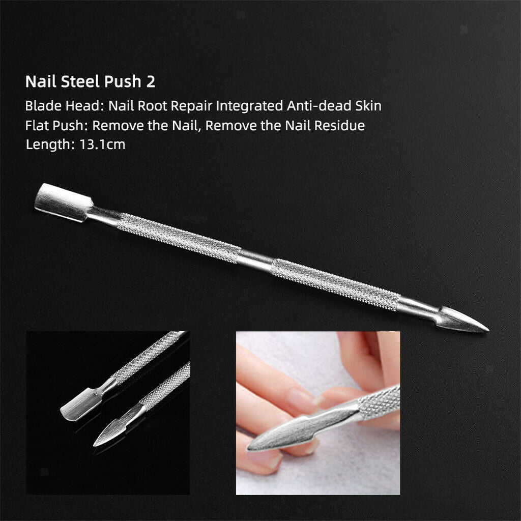 4x Rustproof Cuticle Pusher Spoon Gel Nail Remover Manicure Pedicure Tool