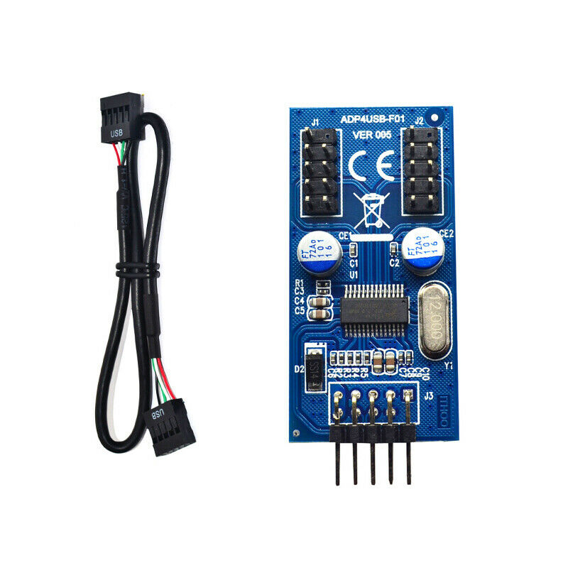 Motherboard 9Pin USB Header to 2 Male Adapter Card USB2.0 9Pin to Dual 9Pin CoZ5