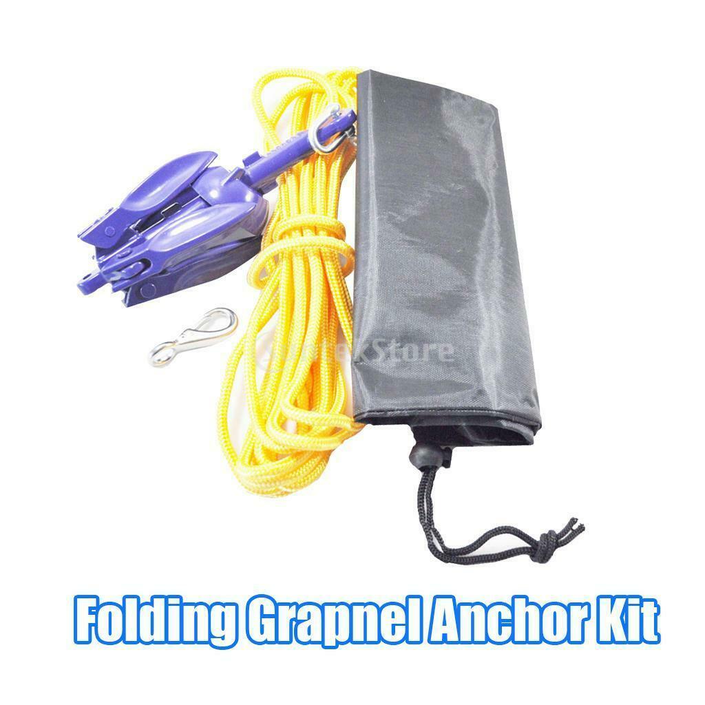 Portable Grapple Folding Anchor with Accessory Rope Set for