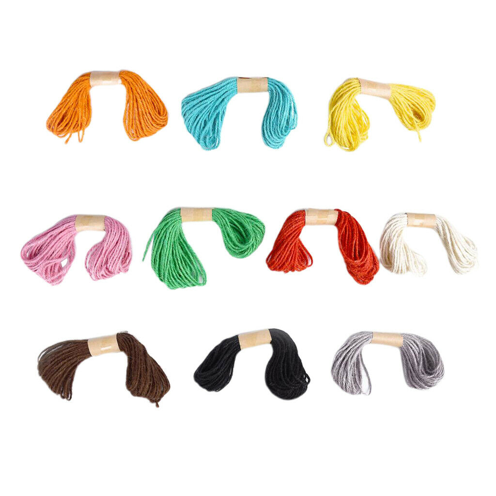 Jute Twine 10 Roll Strong Cord Rope String for DIY Art Craft Gift Wrapping Home