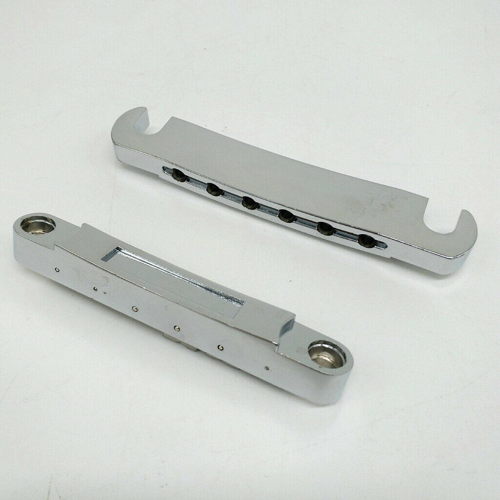 6 String Electric Guitar Bridge Tailpiece Fit for LP Style Guitar Silvery
