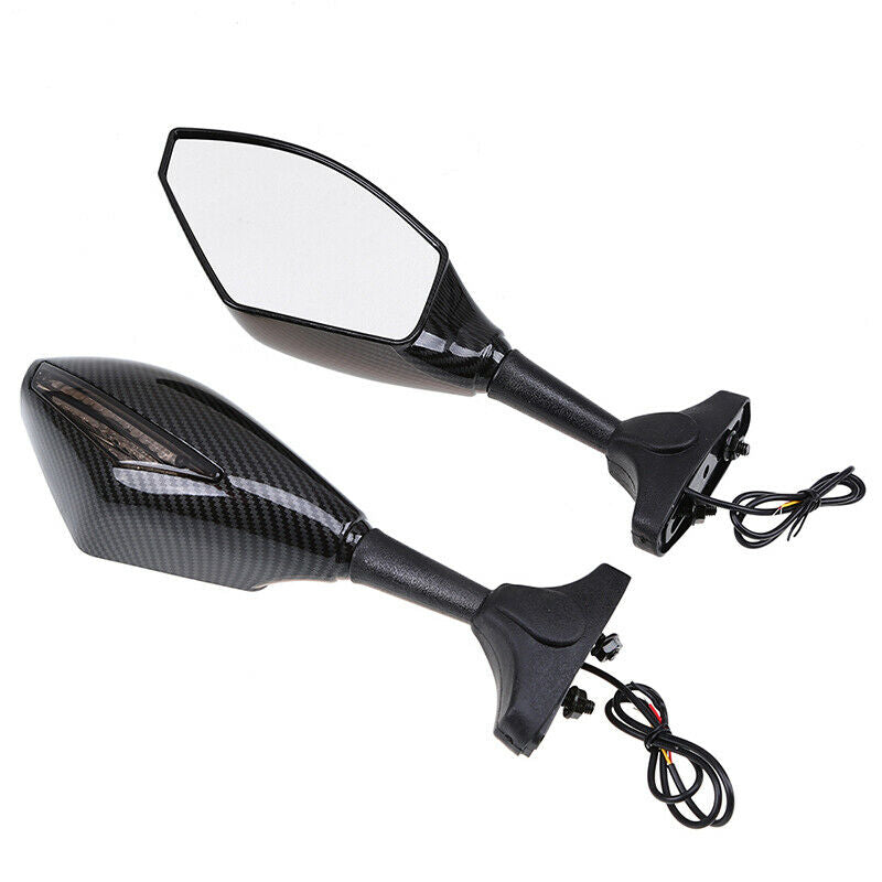 12V LED Turn Signals Rearview Mirror Glass Amber LED Flash Strobe Fit For Suzuki