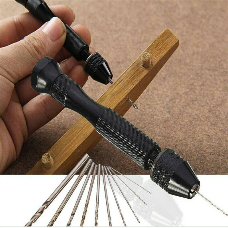 49Pcs Micro Pin Vise Hand Twist Drill Bit Hobby 0.5-3mm Precision Rotary Tool