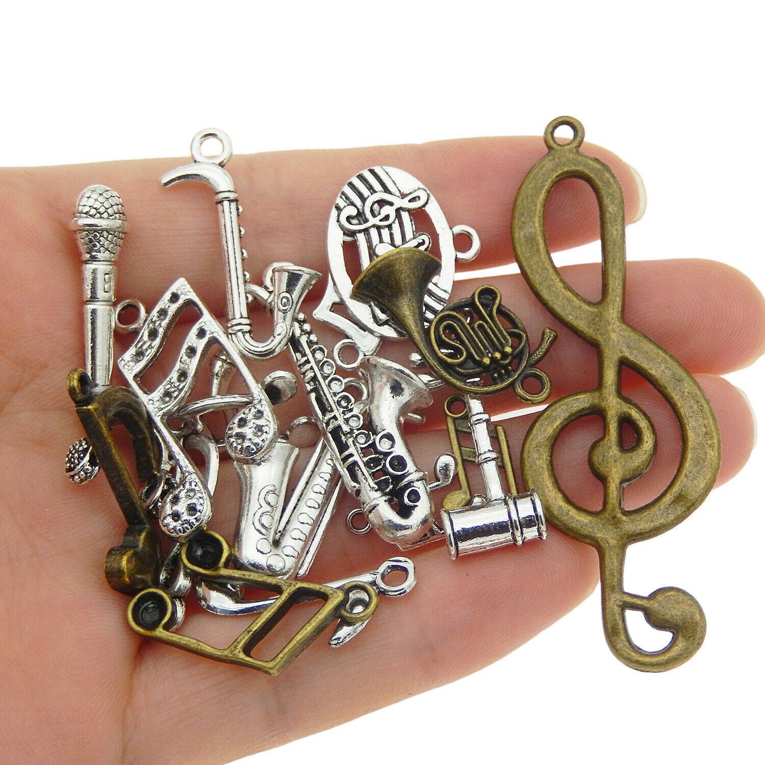Lot of 20 Retro Alloy Musical Instruments Pendant Jewelry Making Findings 2-3cm