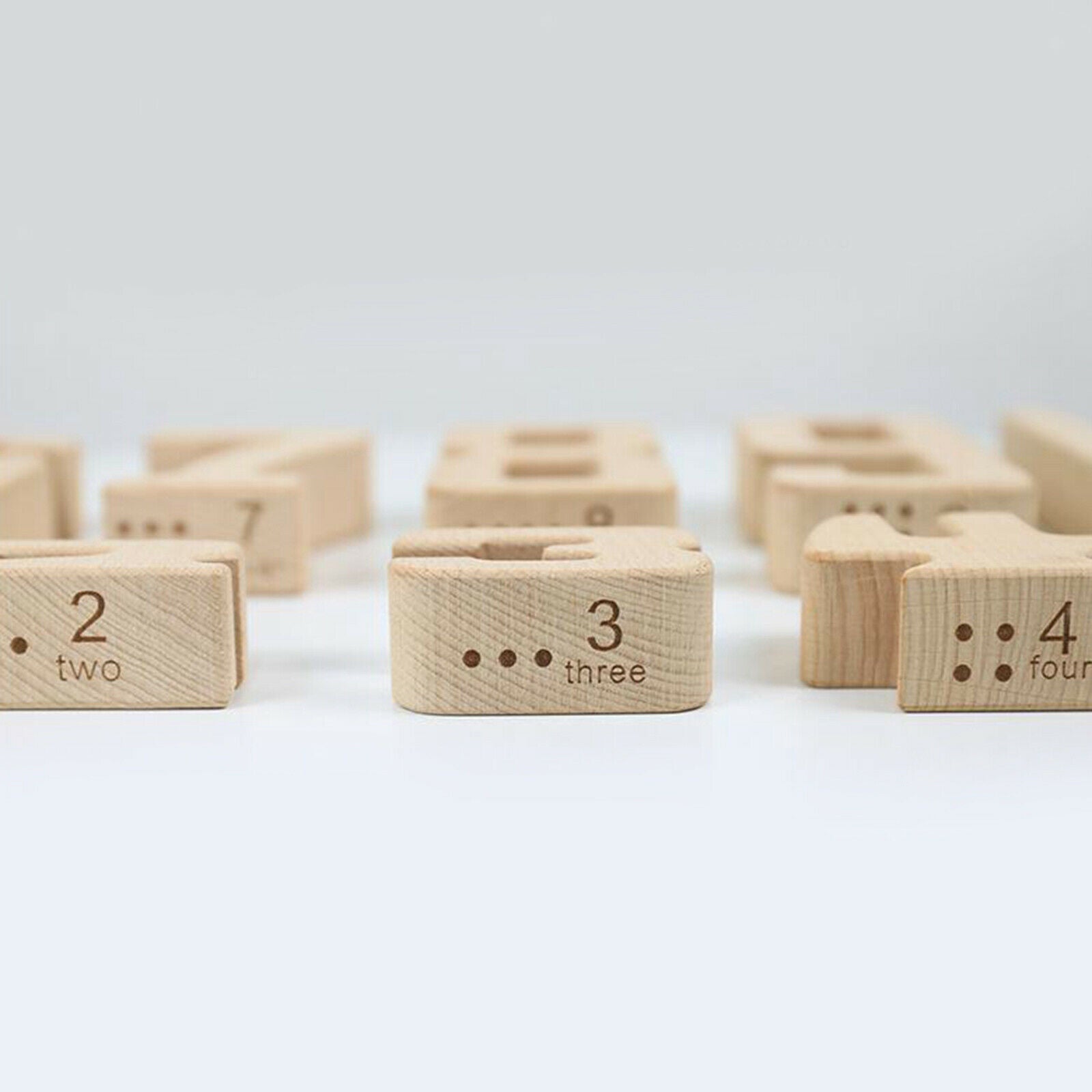 Wooden Montessori Math Building Blocks 1-10 Number Block Toys with Tray Holder