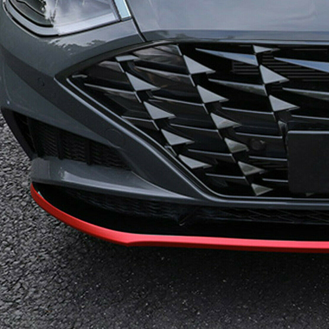 Front Bumper Spoiler Lip Cover Stickers Kit Fit For Hyundai Sonata 2020- 2021