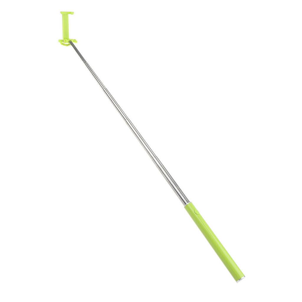 Extendable Wired Selfie Stick Monopod Remote Shutter for Phone Green