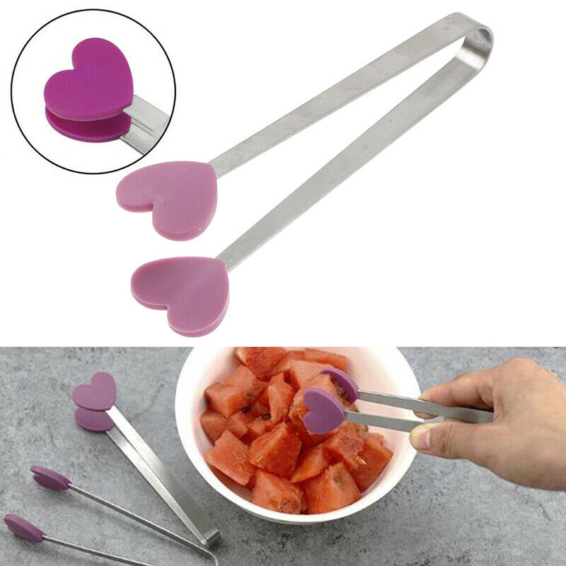1Pc Silicone Clip Non-slip Ice Clip Stainless Steel Mini Food Clip Fruit .l8