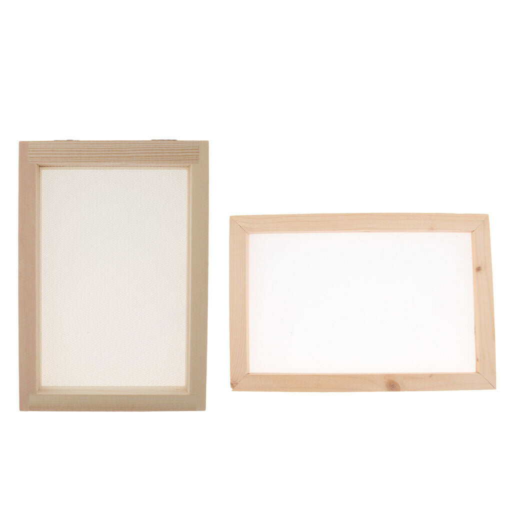 2 Pieces/Sizes Traditional Wooden Paper Making Papermaking Mould Frame Screen