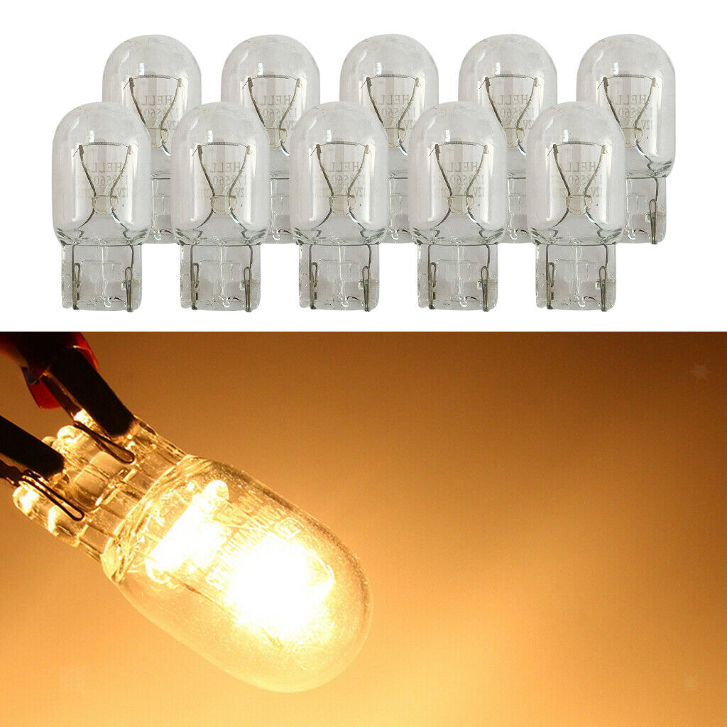 10x T20 W21/5W Glass Car Backup Single Filament Turn Signal Brake Light 12V