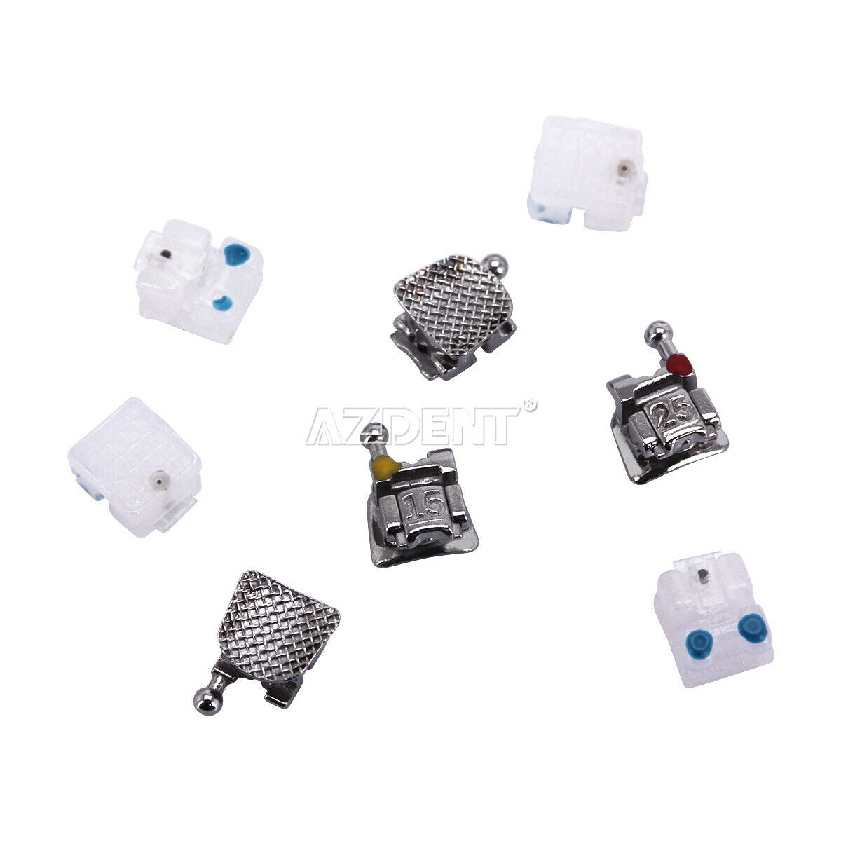Dental Orthodontic Clear Ceramic Self-ligating Brackets Braces Roth 022 Hook 345