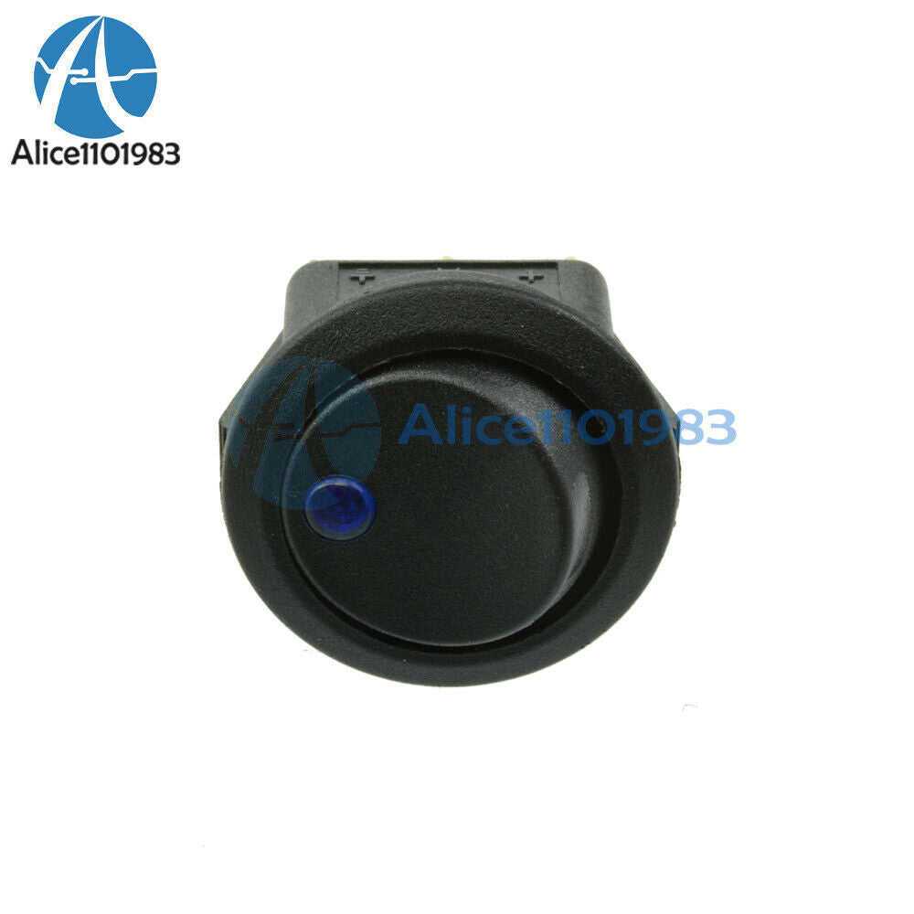 20Pcs 12V LED Dot Light Car Auto Boat Round Rocker ON-OFF Toggle Switch Blue