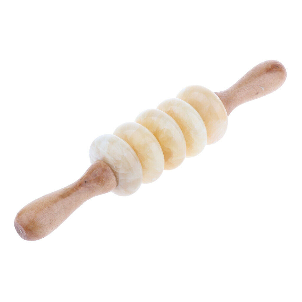 Jade Roller Massage Stick Wheel Handheld Full Body Release Myofascial Tool