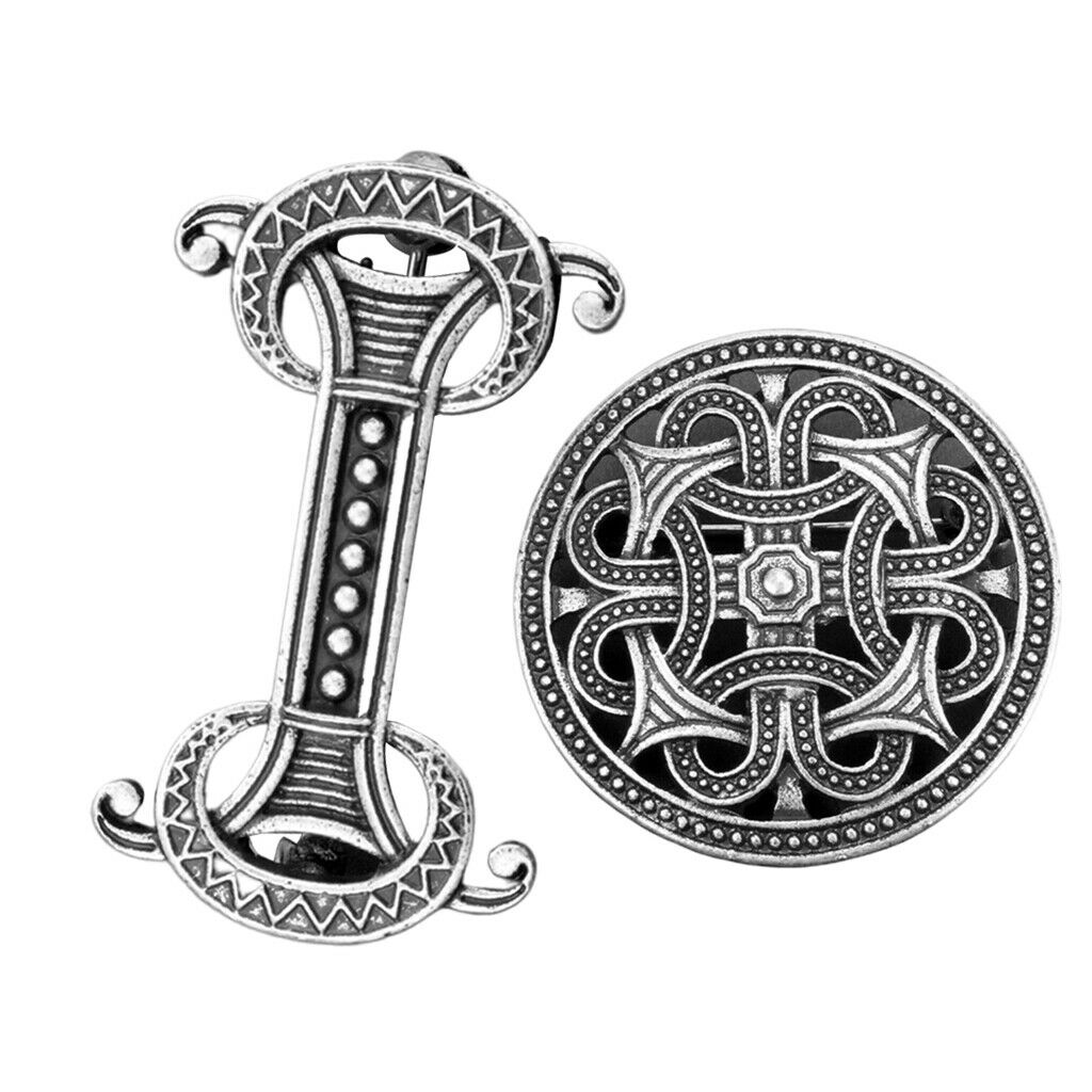 2pcs Ancient Viking Norse Brooch Celtic Coat Sweater Jewelry Pin Brooch
