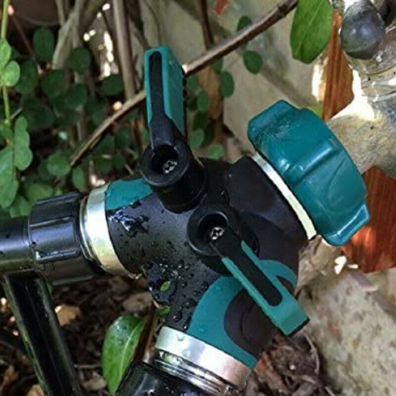 3/4" Metal Body 2 Way Y Shape Garden Water Hose Splitter Bolted Threaded Adapter