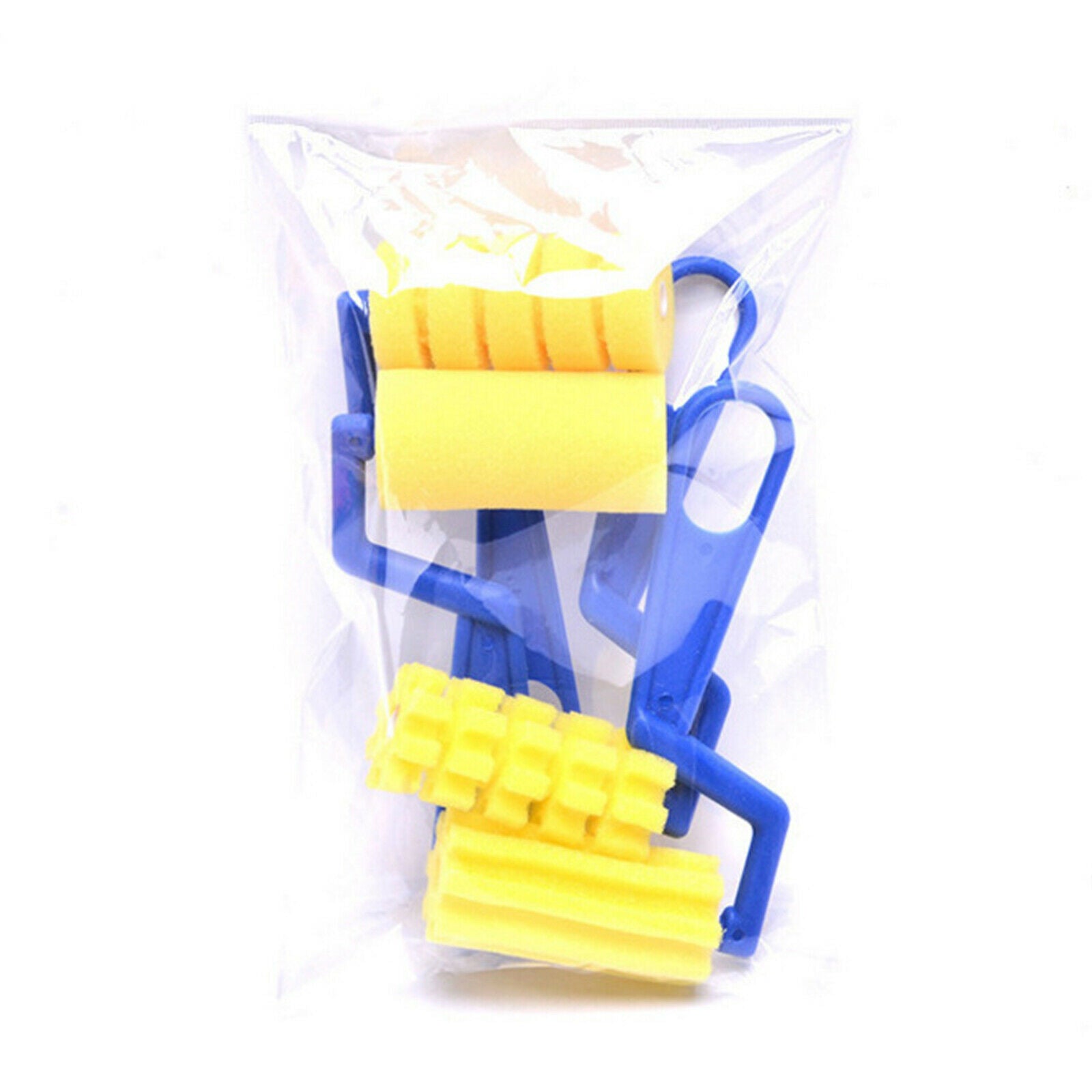 4x Sponge Painting Roller Brushes Lightweight Foam Paint Brushes Assorted Foam