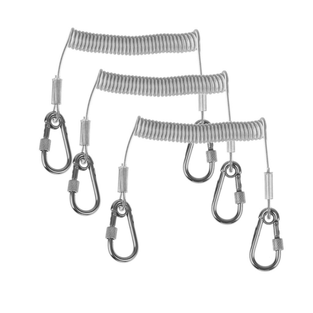 3x 1.6m Retractable Steel Wire Coiled