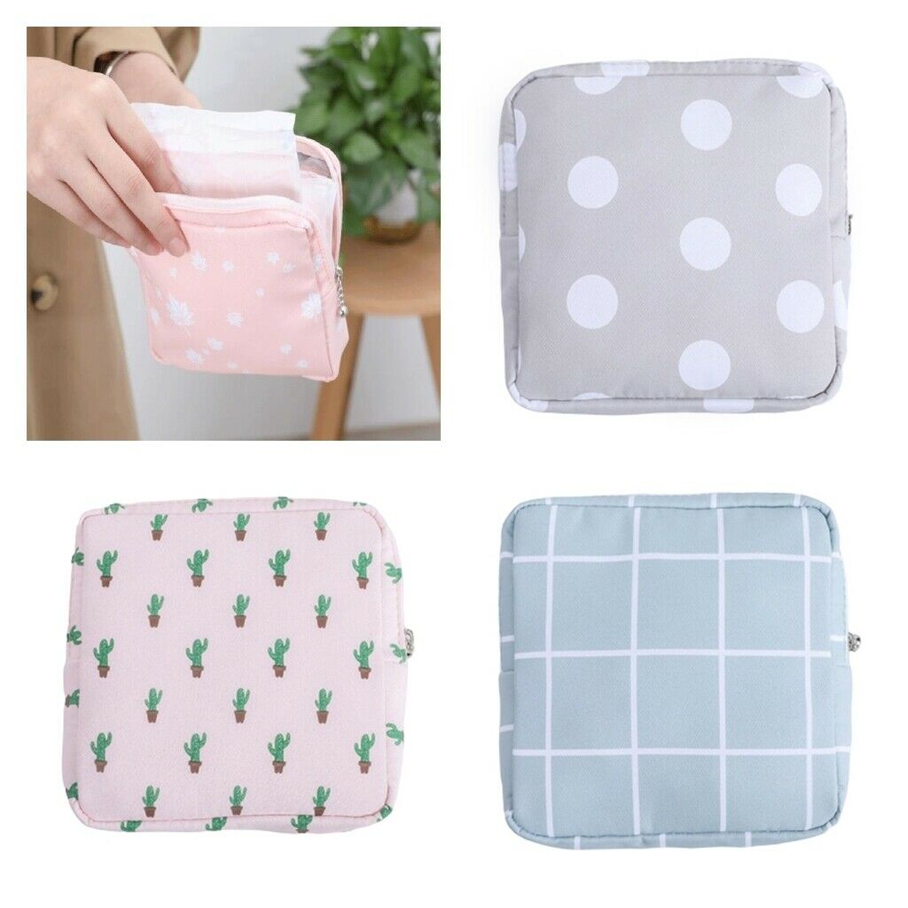3pc Portable Cotton Sanitary Bag Pouch Tampons Coin Storage Girls Lady