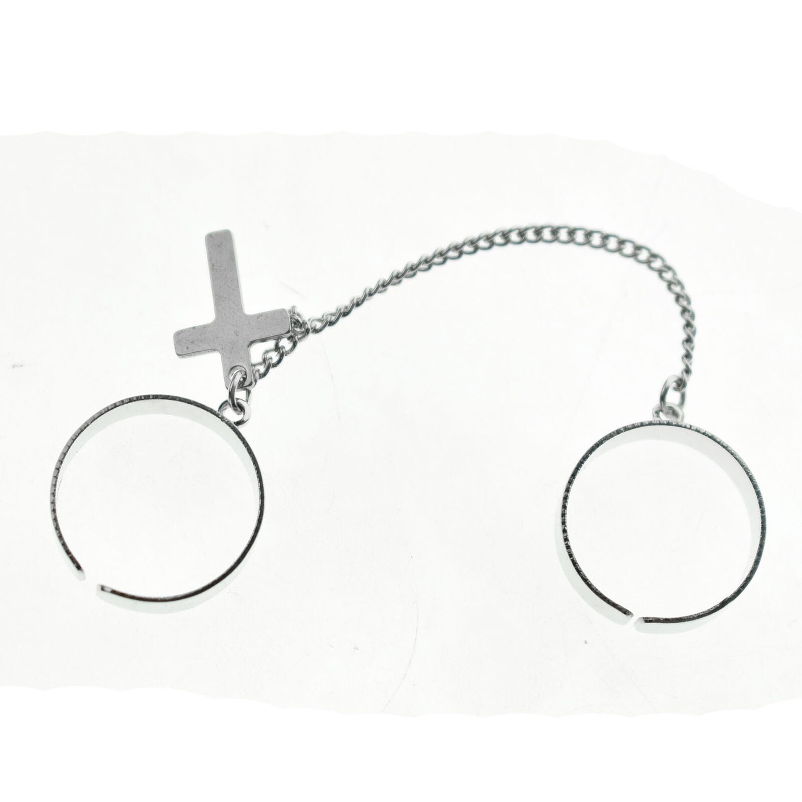 Punk Cross Adjustable Hip Pop Chain Joint Finger Ring Gothic Ring Jewelry