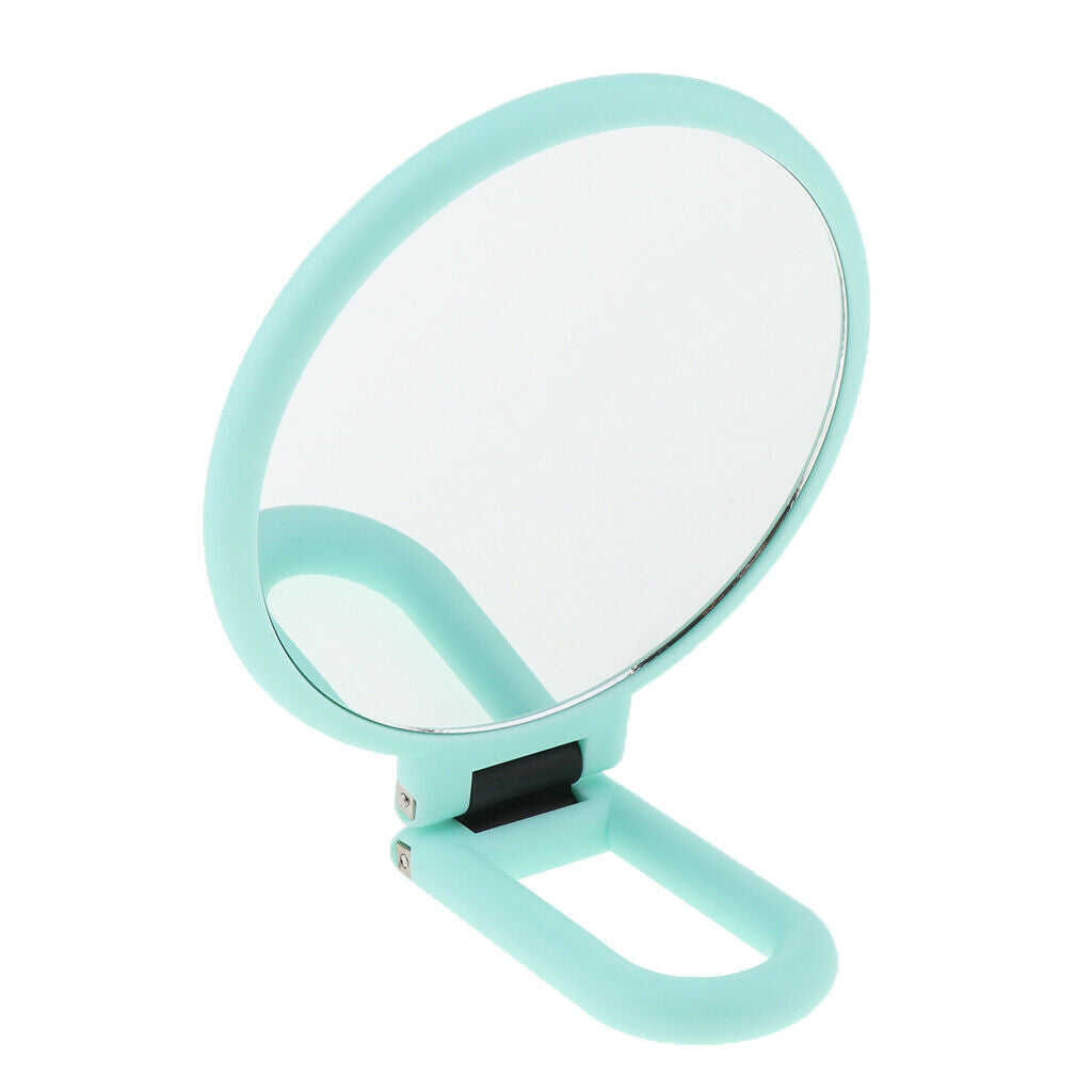 2x Folding Handheld Double Sided Mirror for Travel 15X & 3X Magnifying Green