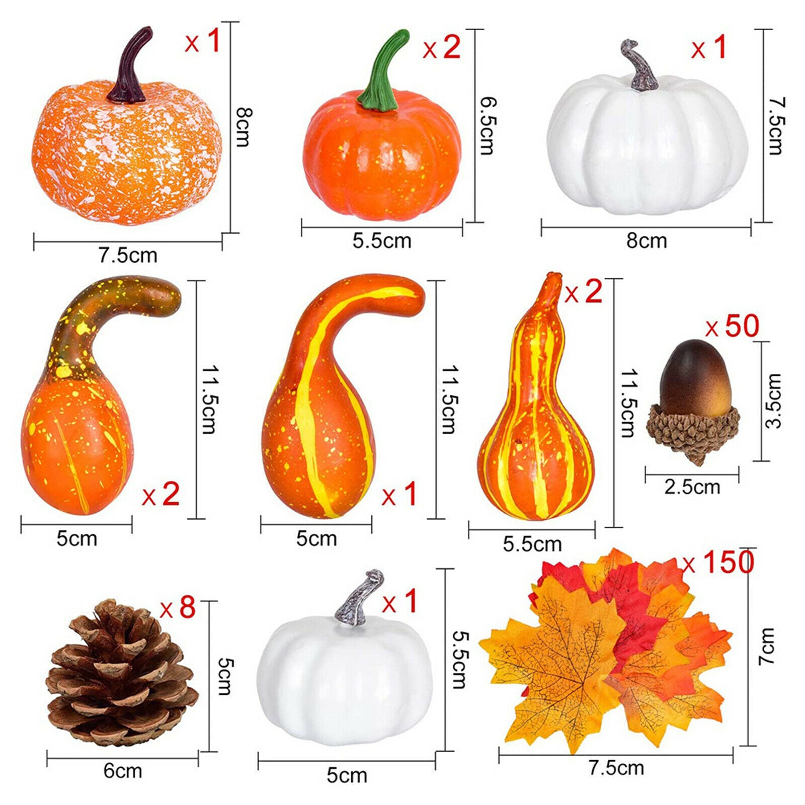 Foam Artificial Pumpkins Acorn Halloween Wedding Party Craft DIY Handwork