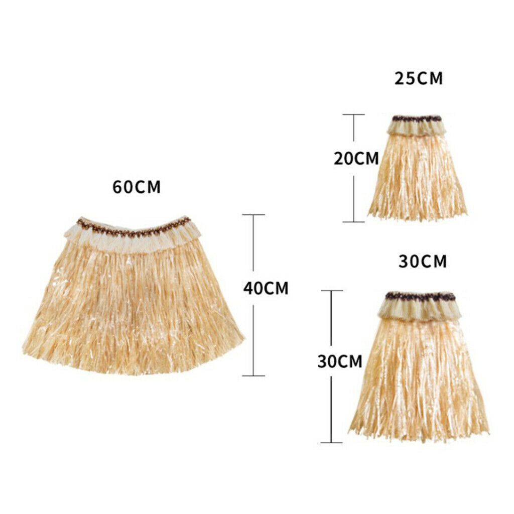 Adults Hawaiian Hula Grass Skirt Arm Leg Sleeves Fancy Dress Costume Sets