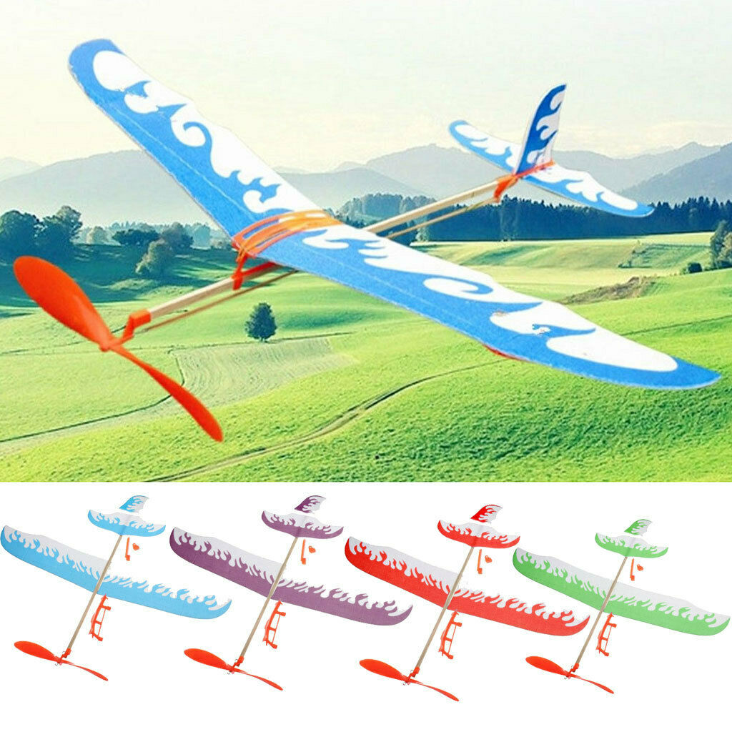 Airplane Toys DIY Throwing Foam Plane Aeroplane Toys Gift with Rubber Band