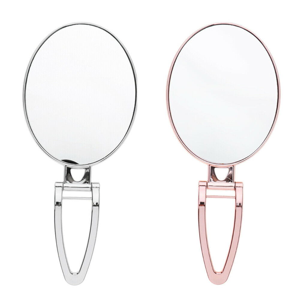 2 Pieces Foldable Double-sided Make-up Standing Mirror 2x Enlarged Table Mirror