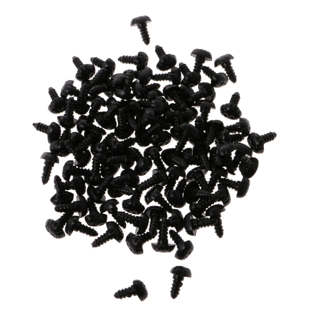 300 Pieces Black Plastic Animal / Dog Safety Noses with BACKS For Teddy Bears