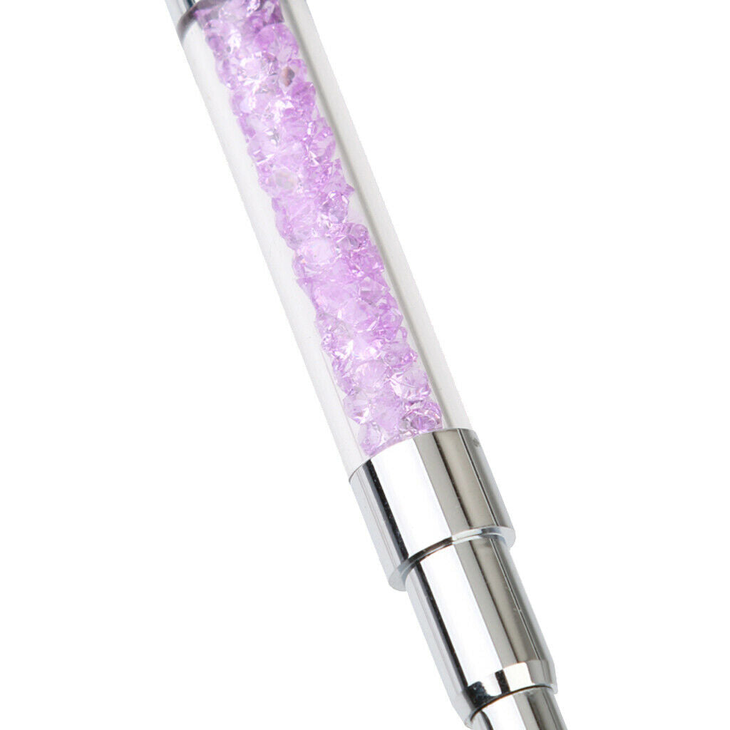 Fashion Nail Art Pen Rhinestone Diamond Acrylic Handle Manicure Brush Purple