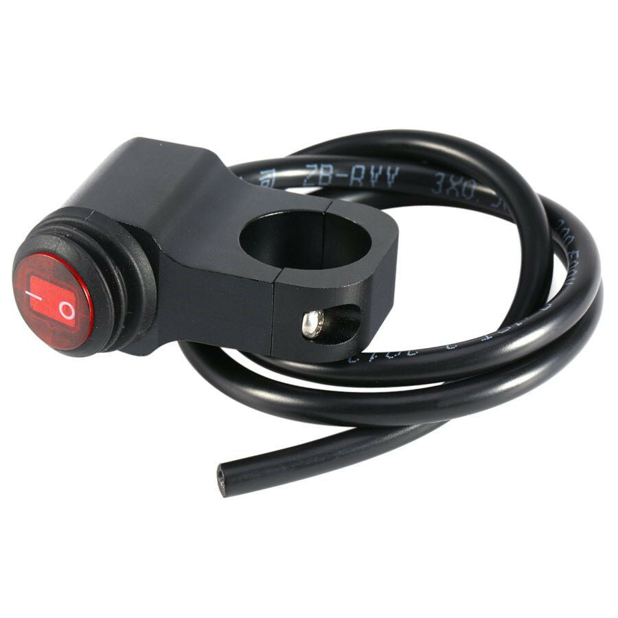 12V 16A Universal Motorcycle 7/8" 22mm Handlebar Headlight Switch Control w/ LED
