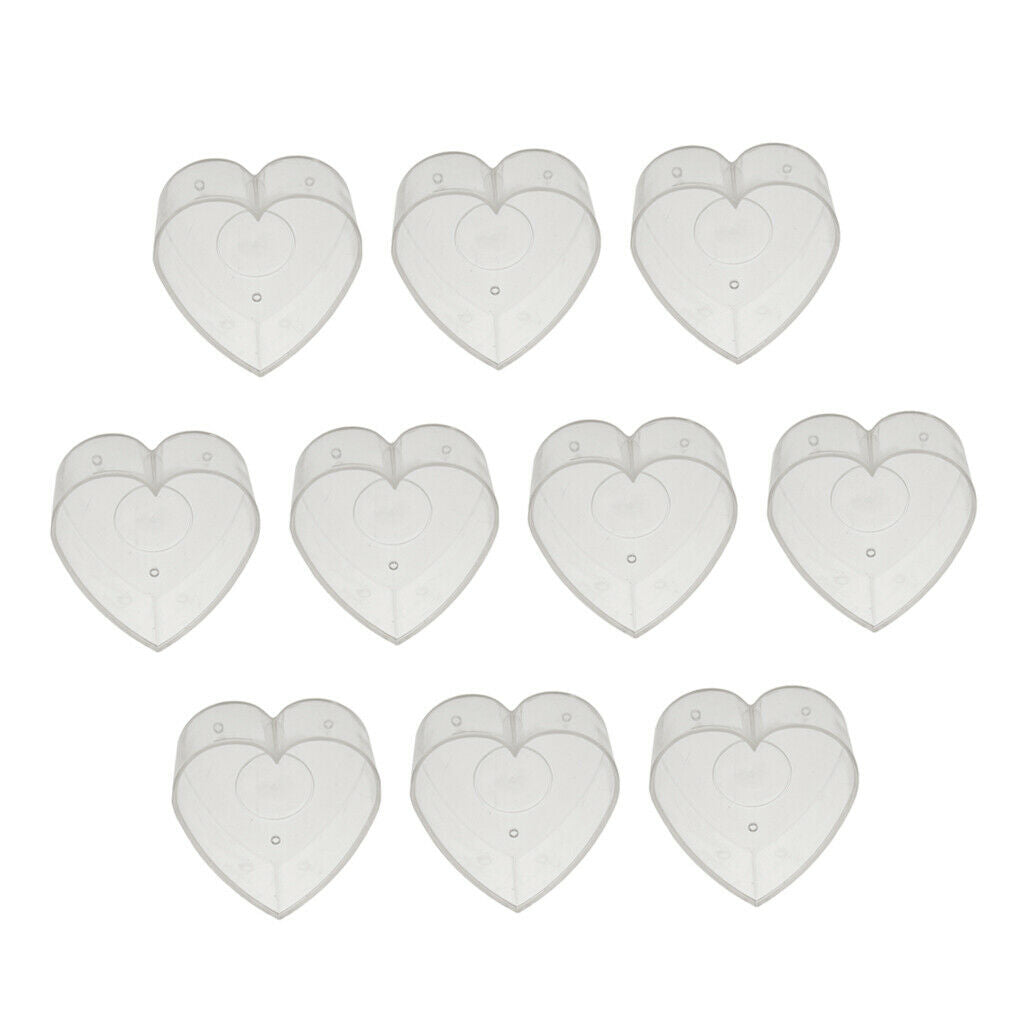 20 Clear Plastic Heart Tealight Cup Empty + 200 Cotton Candle Wicks
