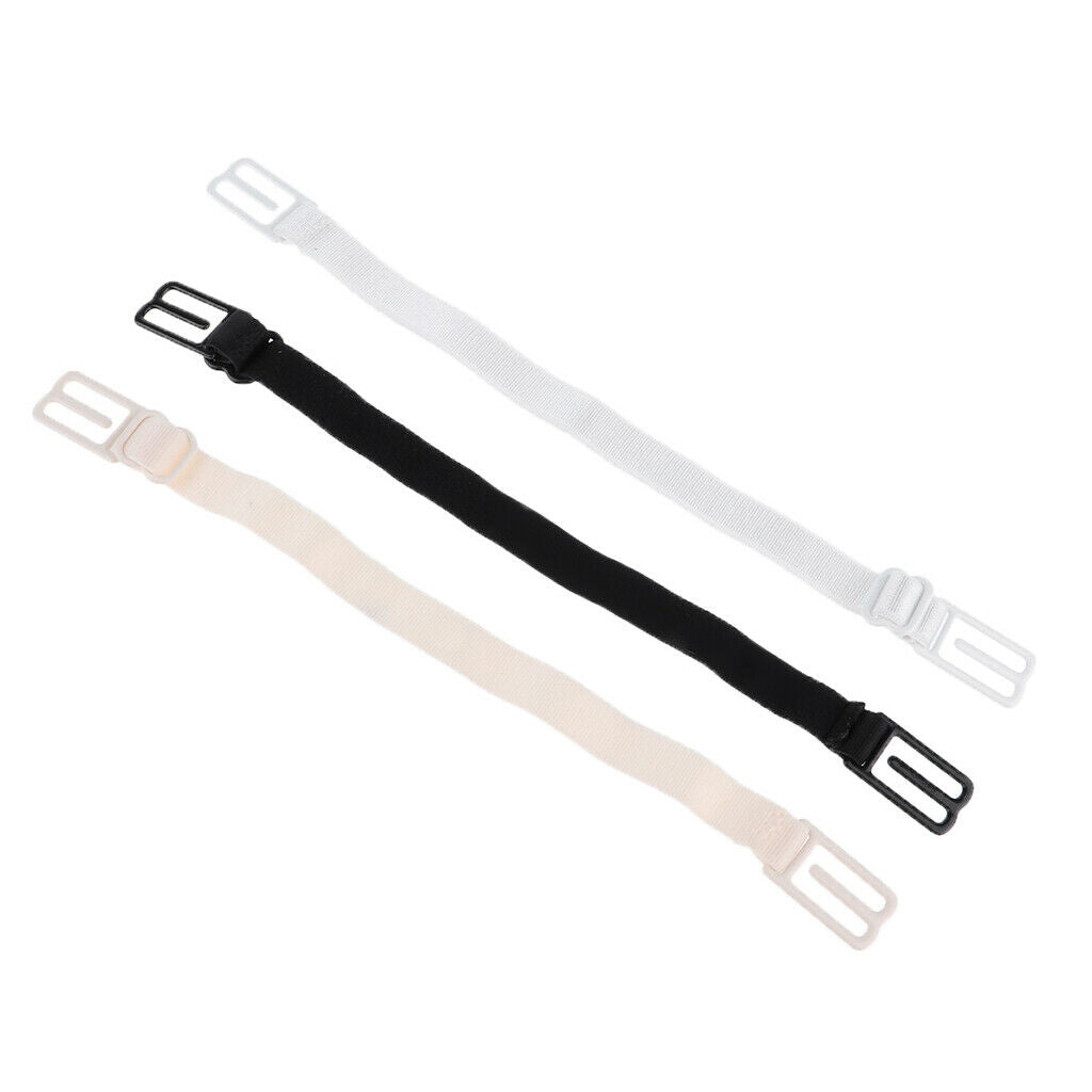 3 Pack Women Non-Slip Bra Back Strap Tape Elastic Chest Straps Clips