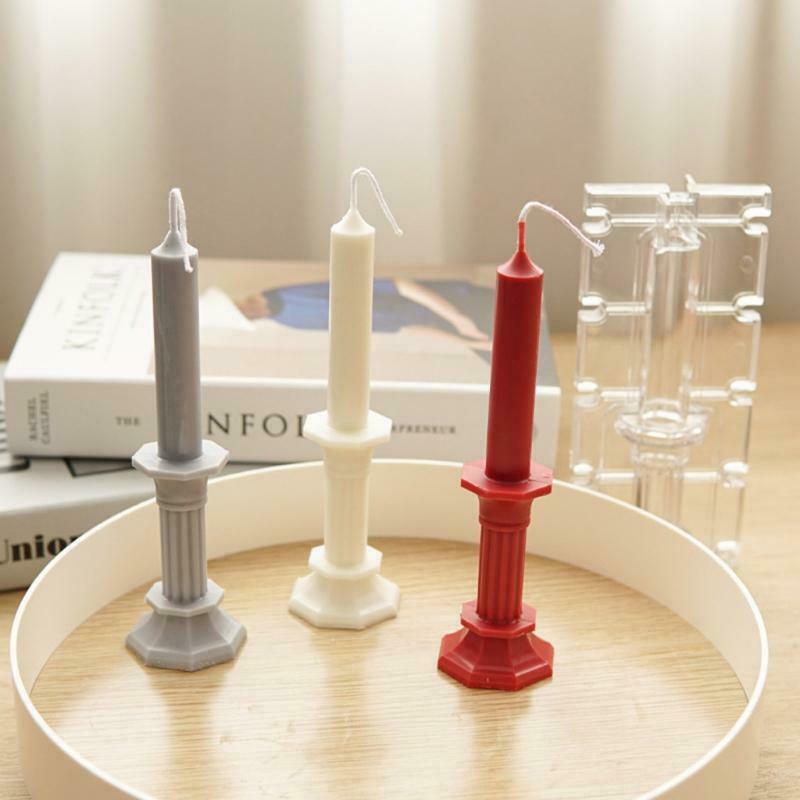 Plastic Candle Mold Octagonal Shape Scented Candle Candlestick Mould DIY Making