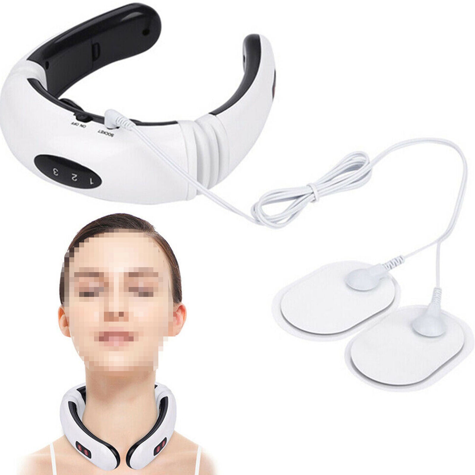 Electric Pulse Back and Neck Massager Far Infrared Heating Pain Relief Relax