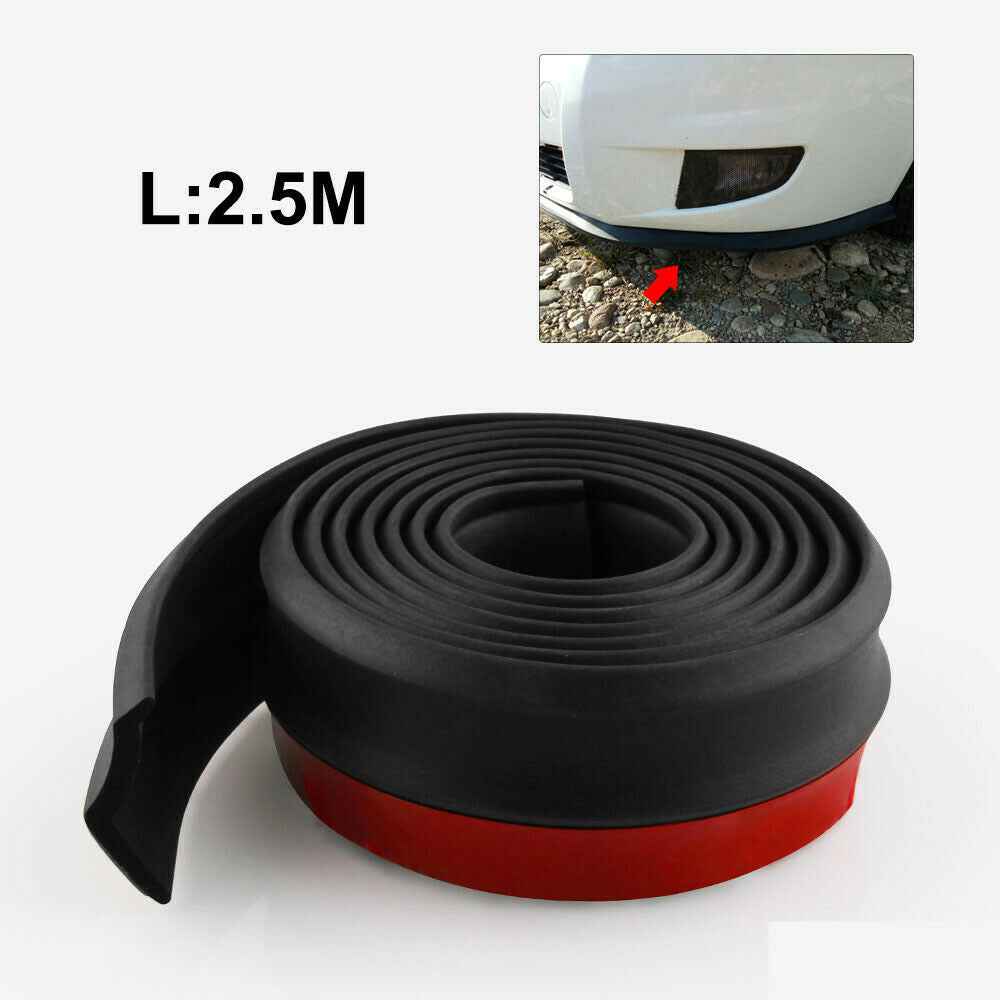 2.5m Car Bumper Lip Strip Car Front Bumper Rubber Protectors Exterior Mouldings