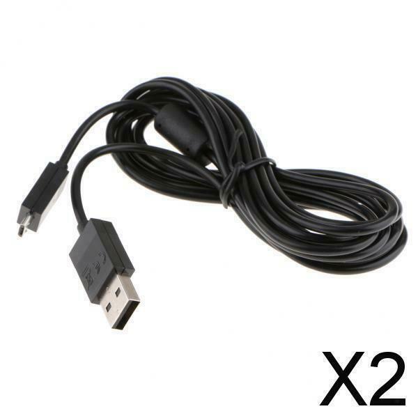2X Micro USB Charge Cable Charging Cord Lead for Xbox  /PS4 Controller - 2 m
