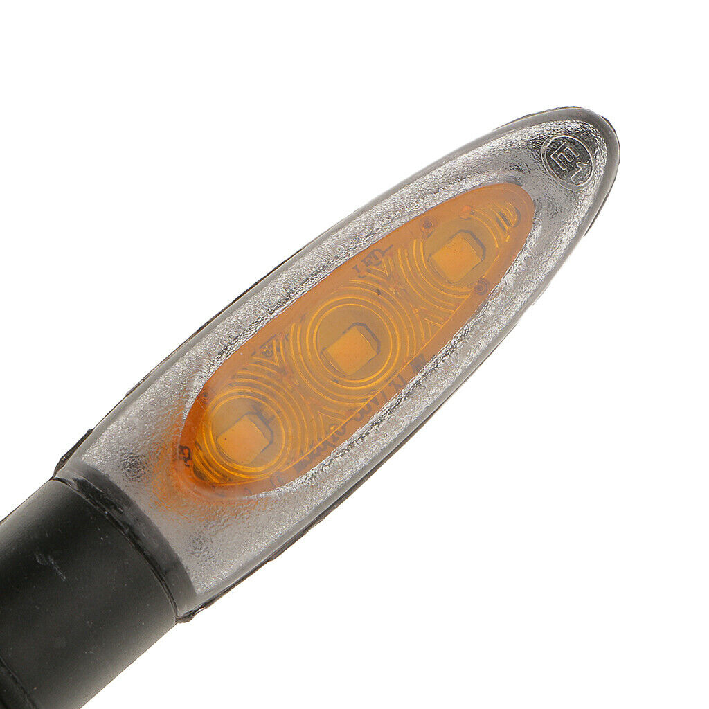 2pcs Foldable Motorcycle Black Led Turn Light Yellow Light Signal Indicator