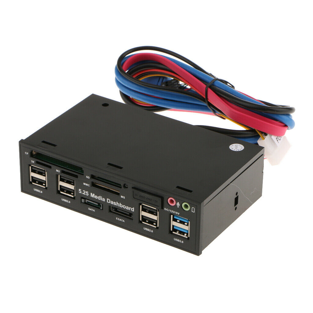 2xUSB 3.0 6xUSB2.0 ESATA/SATA Front Panel Card Reader Media Dashboard