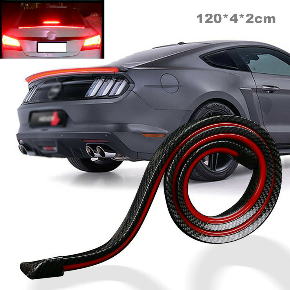 1PC Spoiler for Cars Third Brake Light Turn Signal Red LED Strip Trunk Roof Wing