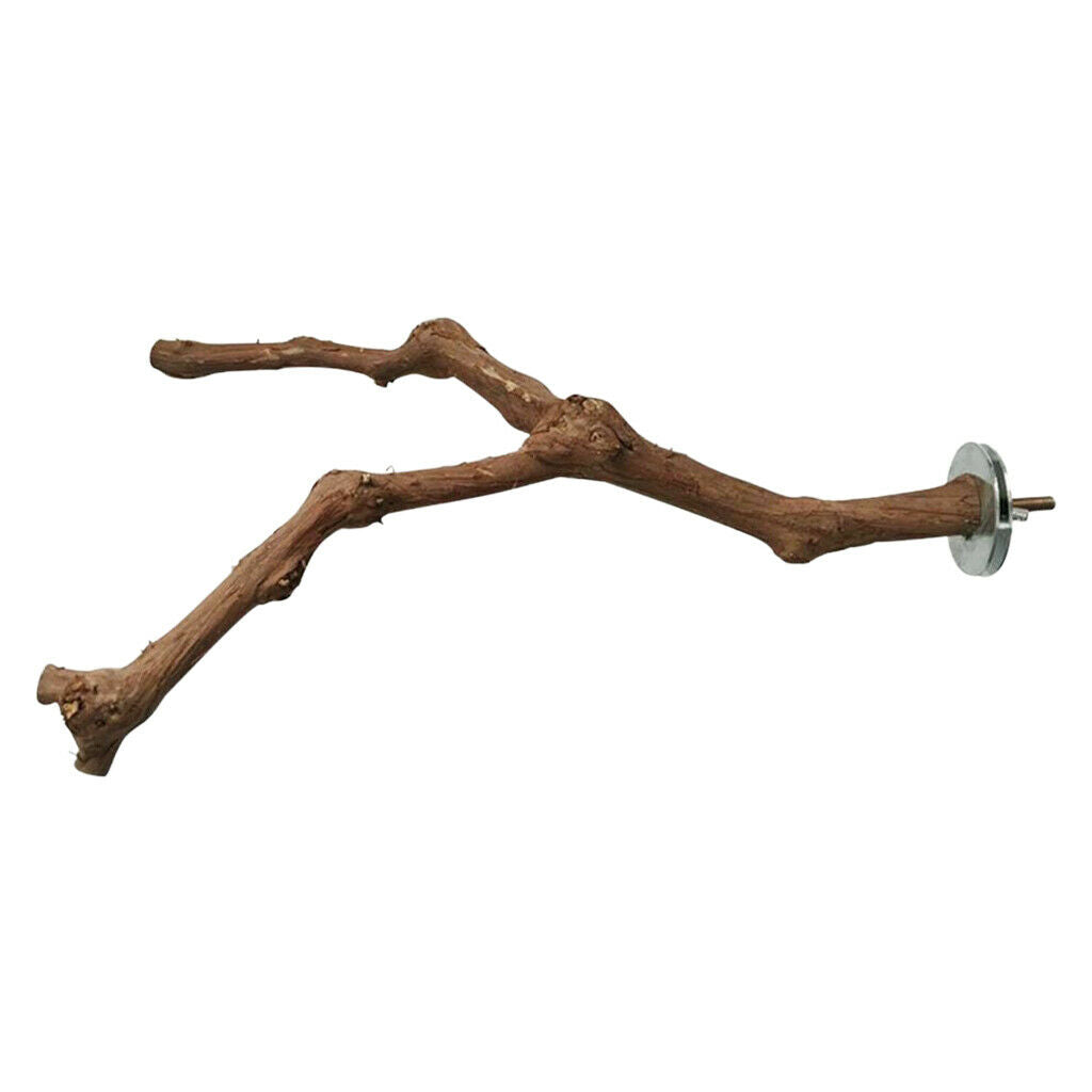 2X Wood Parrot Stand Tree Branch Toys Perches Cage Accessories Grinding A