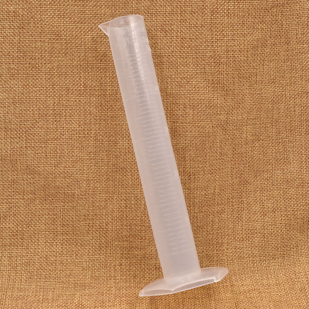 50ml Plastic Measuring Cylinder Graduated Chemistry Lab Test Liquid Tube 1pc