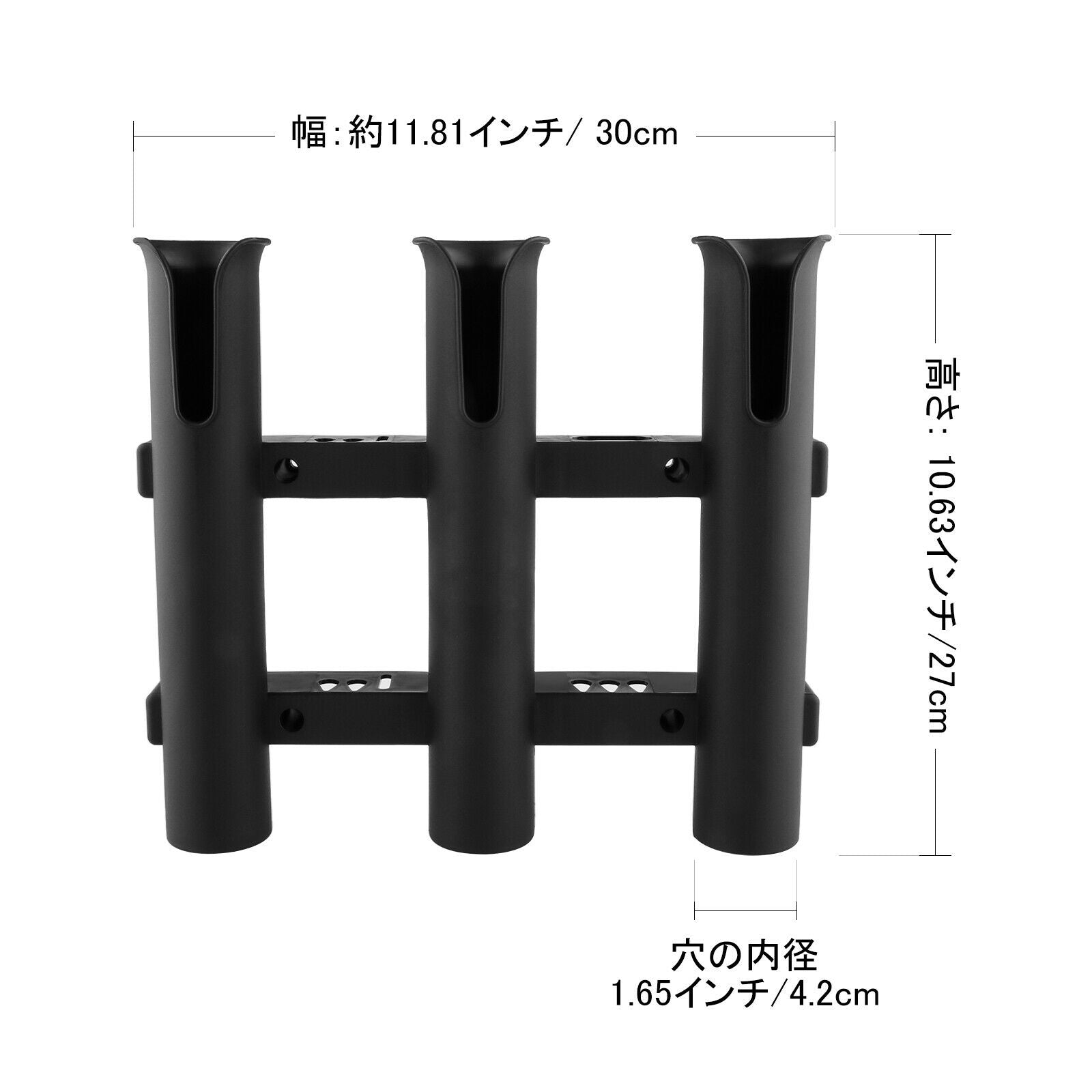 2 Pieces Fishing Rod Holder 3 Tube Holder for Boat Fishing Tool