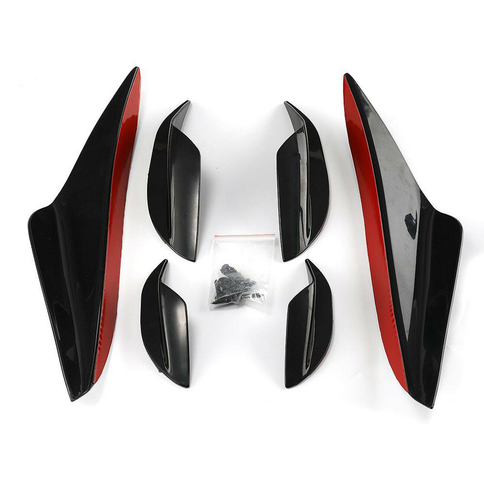 Universal Exterior Front Bumper Lip Splitter Fins Spoiler Canards Truck SUV