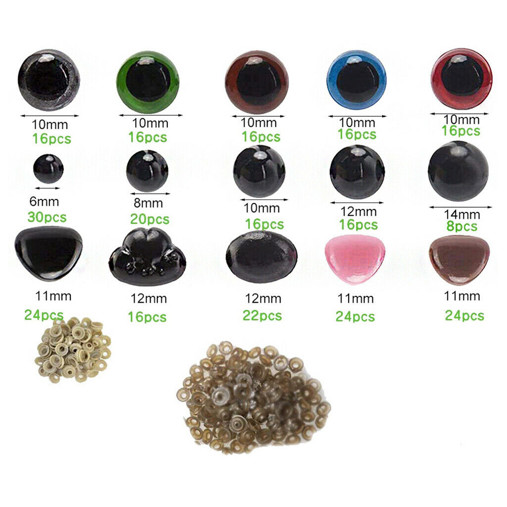 560pcs Colorful Safety Eyes and Noses Craft for Plush Bear Craft Accessories