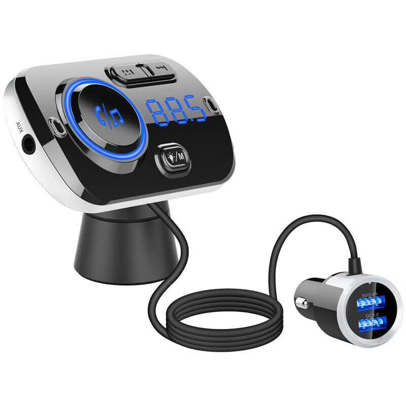 Car MP3 Bluetooth Transmitter Atmosphere Light Voice Assistant QC3.0 Fast Charge