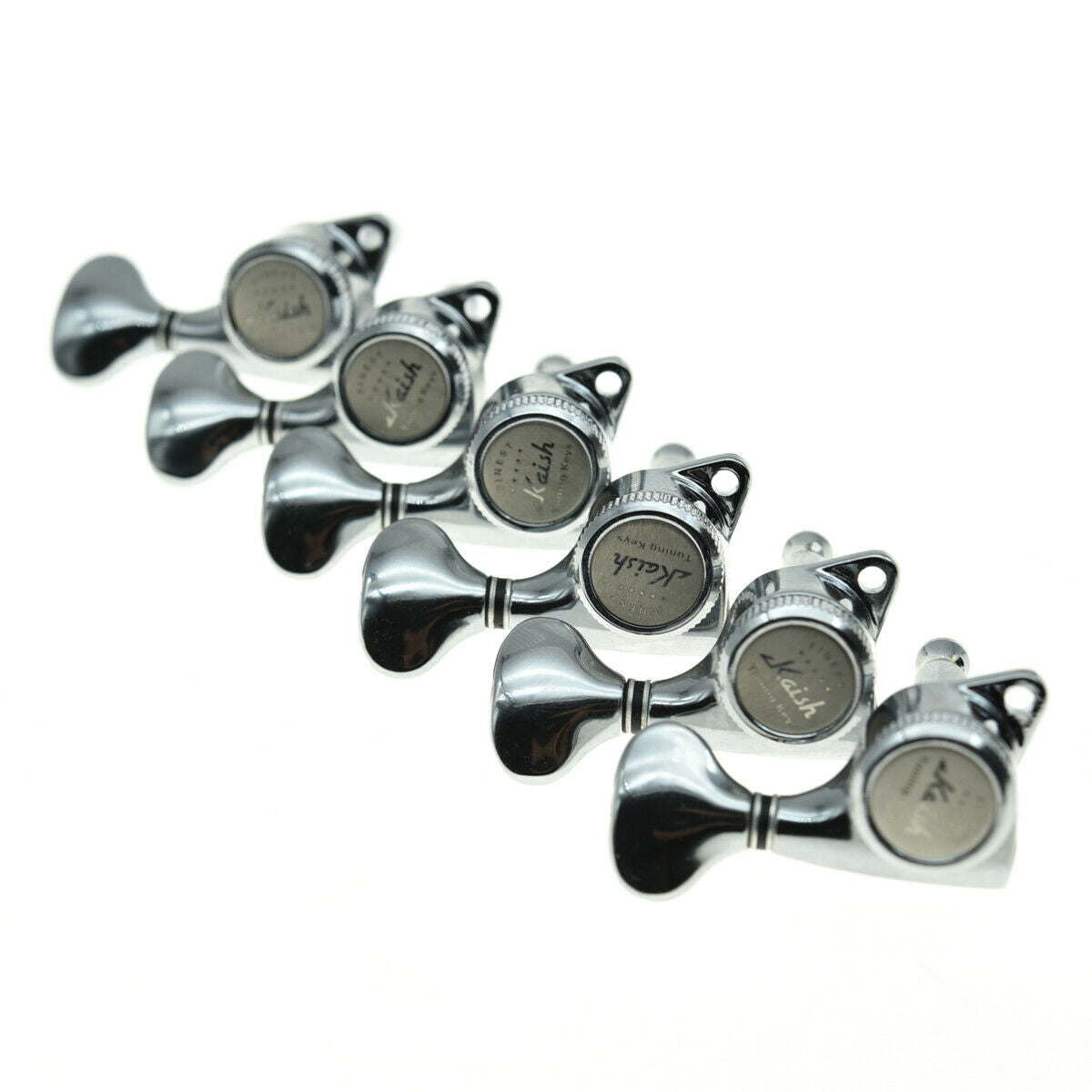 6 Inline 18:1 Gear Ratio Guitar Locking Tuners Machine Heads Tuning Keys Chrome