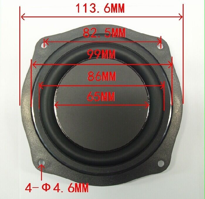2pcs 4"inch Bass diaphragm Woofer Film passive Speaker board With plastic stand